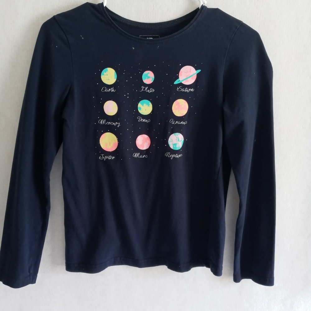 YP Dark Navy blue girls long sleeve shirt